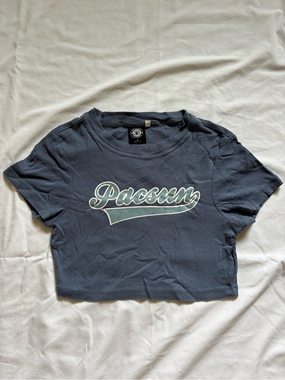 PacSun Navy Script Cropped Tee